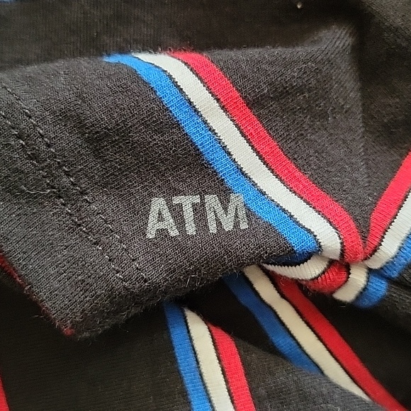 ATM Women's Short Sleeve Stripe Pima Cotton Jersey Fitted Baby T Shirt L - Picture 13 of 13